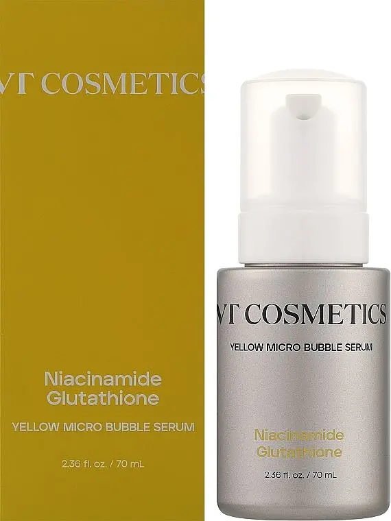 Мікробульбашкова сироватка з ніацинамідом і глутатіоном 70 мл VT Cosmetics Niacinamide Glutathione Yellow Micro Bubble Serum - фото 2