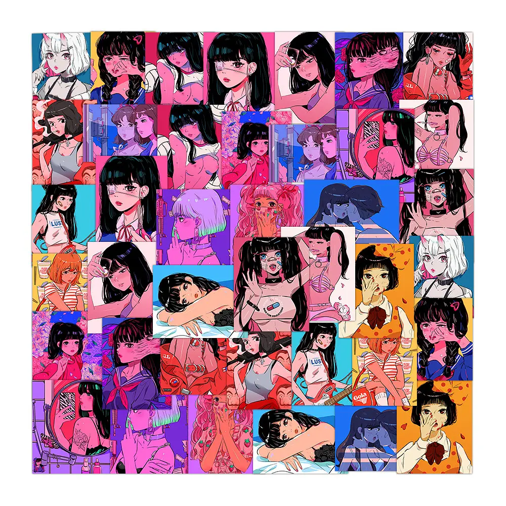 Стікерпак Дівчата Набір наклейок GeekLand Girl 40 штук - фото 2