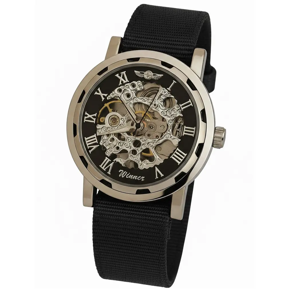 Годинник Winner Black Textile Classic, 2 ремешка - фото 2