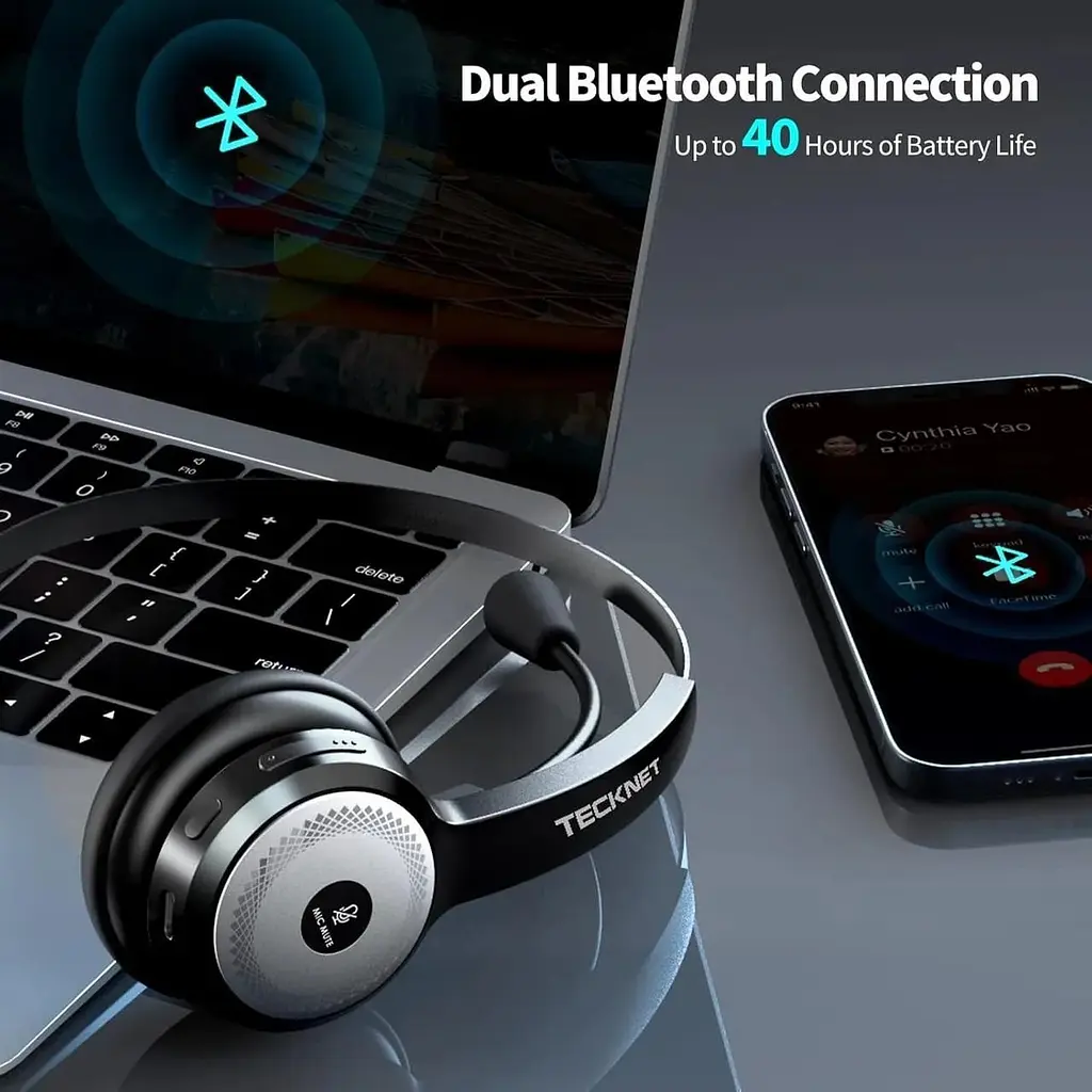 Гарнітура Tecknet  Bluetooth 5.0 із мікрофоном для ПК - фото 4