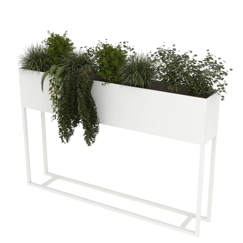 Вазон-кашпо для квітів Nice & Cozy Stand 120x20x80 см на підставці білий