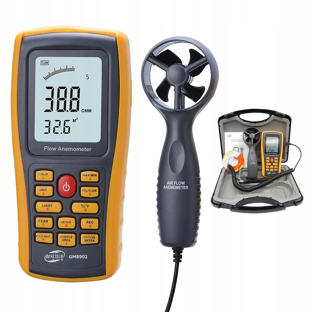 Анемометр-термометр USB 0,3-45 м/с, 0-45 °C BENETECH GM8902 - фото 3