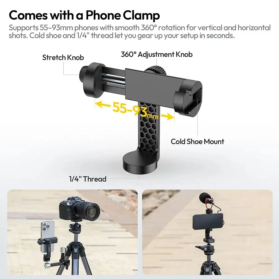 Штатив Ulanzi OMBRA II YING Tripod (38-156cm) Black - фото 12
