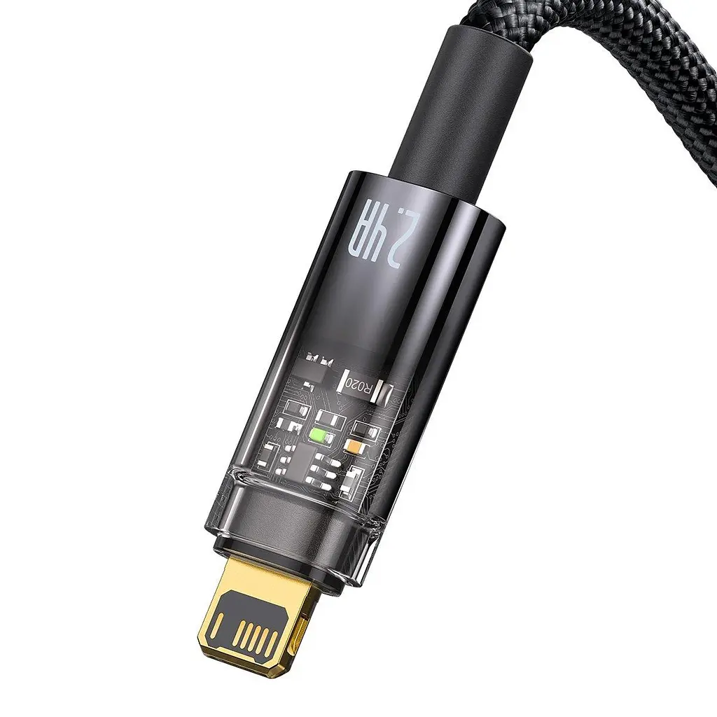 Кабель Baseus Explorer Series Auto Power-Off Fast Charging Data Cable USB to Lightning 2.4A 1m CATS000401 - фото 4