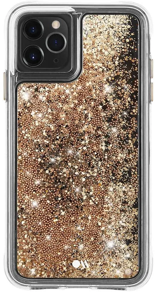 Чохол протиударний з плаваючими блискітками Case-Mate Waterfall CM039326-06 для iPhone 11 Pro (5.8") Gold