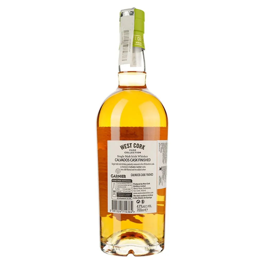 Виски West Cork Calvados Cask Finished Single Malt Irish Whiskey 43% 0.7 л - фото 2