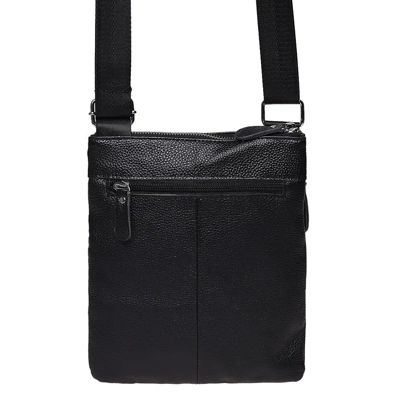 Чоловіча сумка Borsa Leather K1307 24x21x1 см Чорний (14715) - фото 3