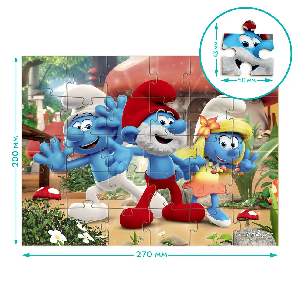 Дитячий пазл "The Smurfs: Привіт усім!" DoDo Toys 200662, 30 елементів - фото 3