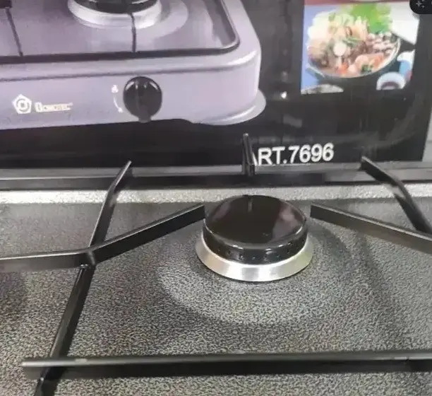 Газова настільна плита Domotec MS-6603 на 3 конфорки металева емальована поверхня Сіра - фото 6