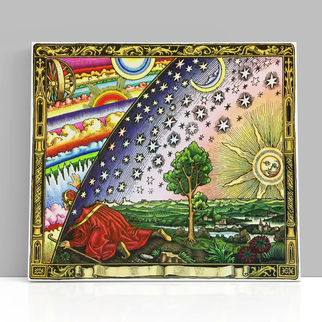 Інтер'єрна картина Край Землі, Flammarion, Фламмаріон, Всесвіт, астрономія, 50×60 см (id7347)