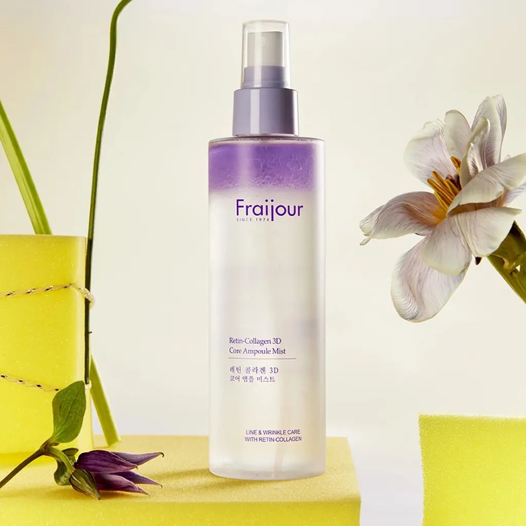 Двофазний ампульний міст для обличчя з колагеном та ретинолом Retin-Collagen 3D Core Ampoule Mist Fraijour 200 мл - фото 3