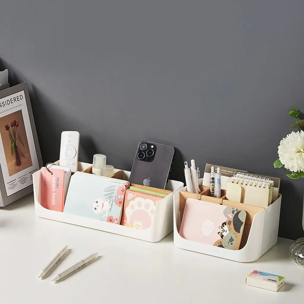 Органайзер для мелочей МВМ My Home Scandinavia 26х12х8.5 см белый (FH-45 WHITE/WOOD) - фото 3