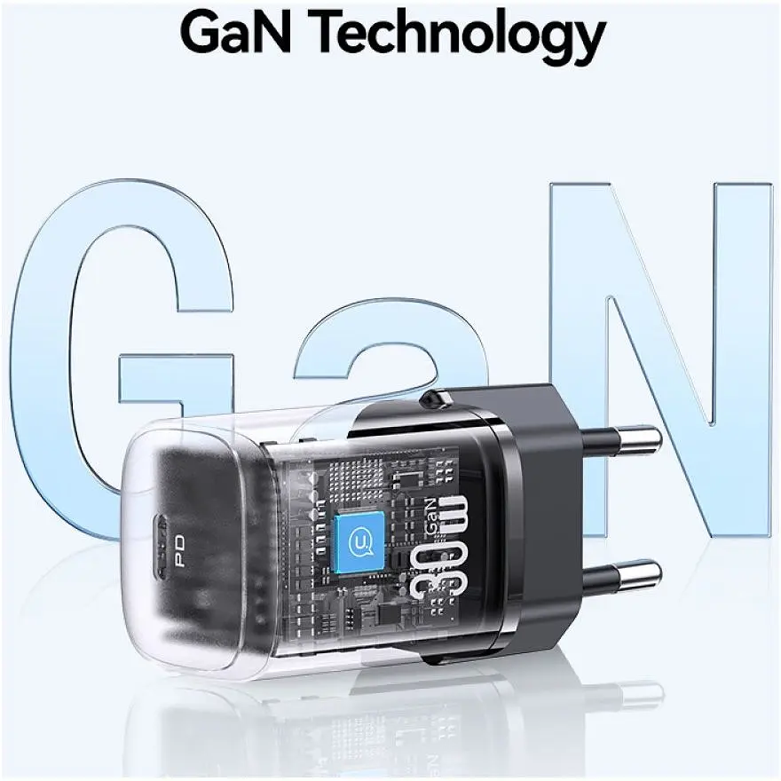 Мережевий зарядний пристрій Usams US-CC251 GaN 30W Black [CC251TC01] [139648] - фото 4