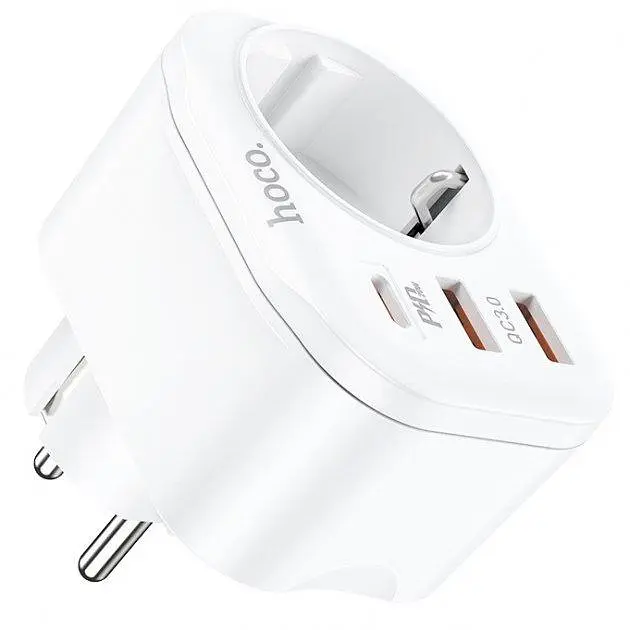 Мережевий фільтр Hoco NS3 Multifunctional socket ( including 1C2A PD20W fast charge ) ( EU / GER ) W - фото 2