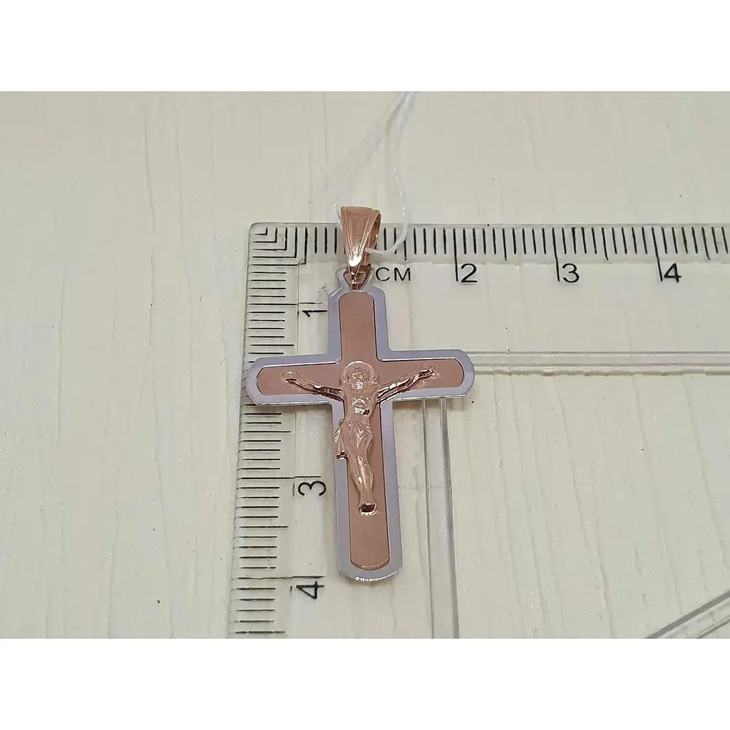 Золотий хрест Favoritum. Розп'яття Христа. 720022 - фото 4