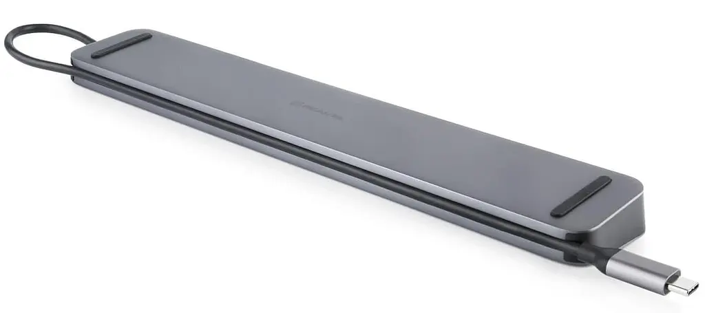 USB-Хаб Real-EL CQ-1000 USB3.0х3/USB-C/HDMI/VGA/RJ45/SD/TF/3.5 mm audio, 0.4m, Space Grey UAH (EL123110005) - фото 2