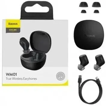 Навушники бездротові Baseus Bowie WM01 True Wireless Earphones чорні NGTW370001 - фото 6