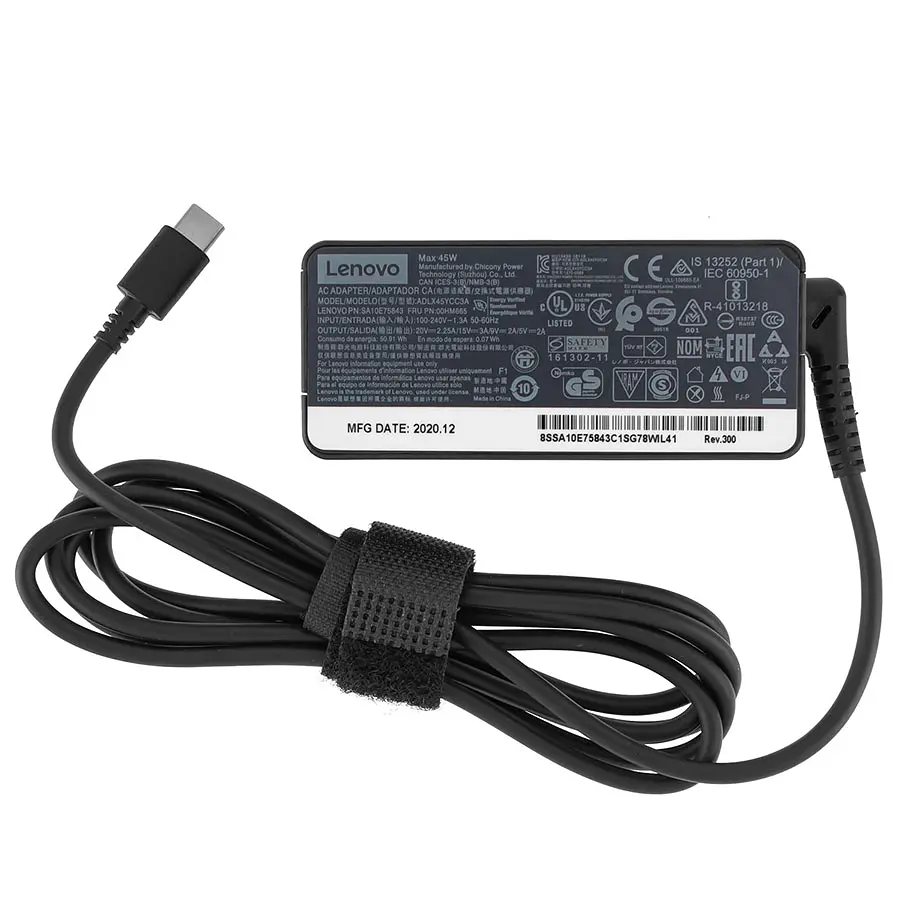 Блок живлення для ноутбука Lenovo USB-C 45W (20V/2.25A, 15V/3A, 12V/3A, 9V/3A, 5V2A), USB3.1/Type-C/USB-C, Black (02DL122) - фото 3