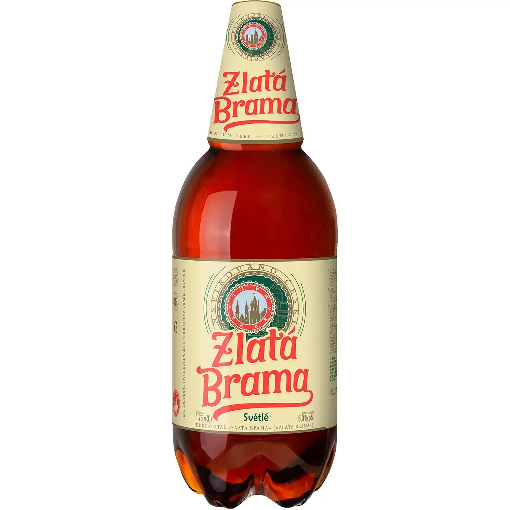 Пиво Zlata Brama світле 5% 1.75 л