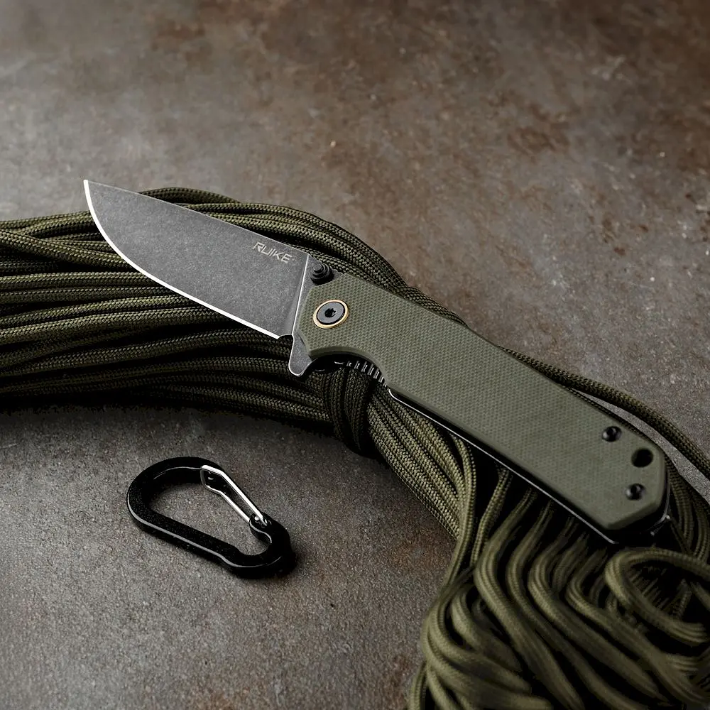 Нож складной туристический Ruike P801-G, (8.6 см) 14C28N/G10 оливковый - фото 24