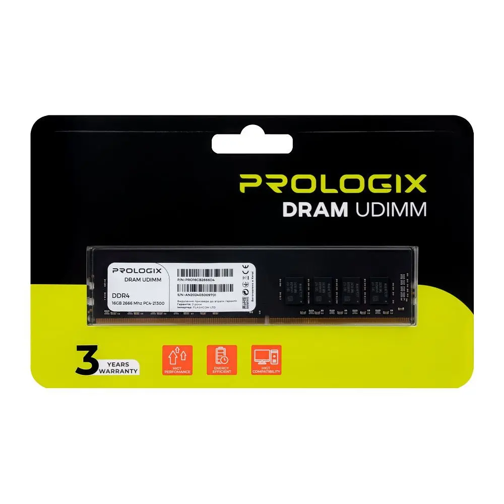 Модуль памяти DDR4 16GB/2666 Prologix (PRO16GB2666D4) - фото 2