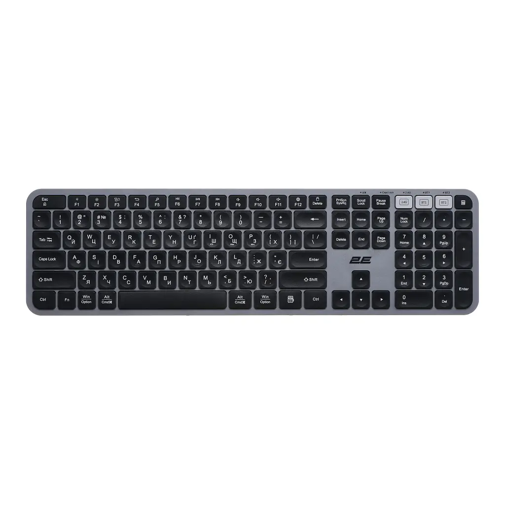 Комплект 2E MK440 Wireless/Bluetooth UA Black/Grey (2E-MK440WBGR_UA) - фото 2
