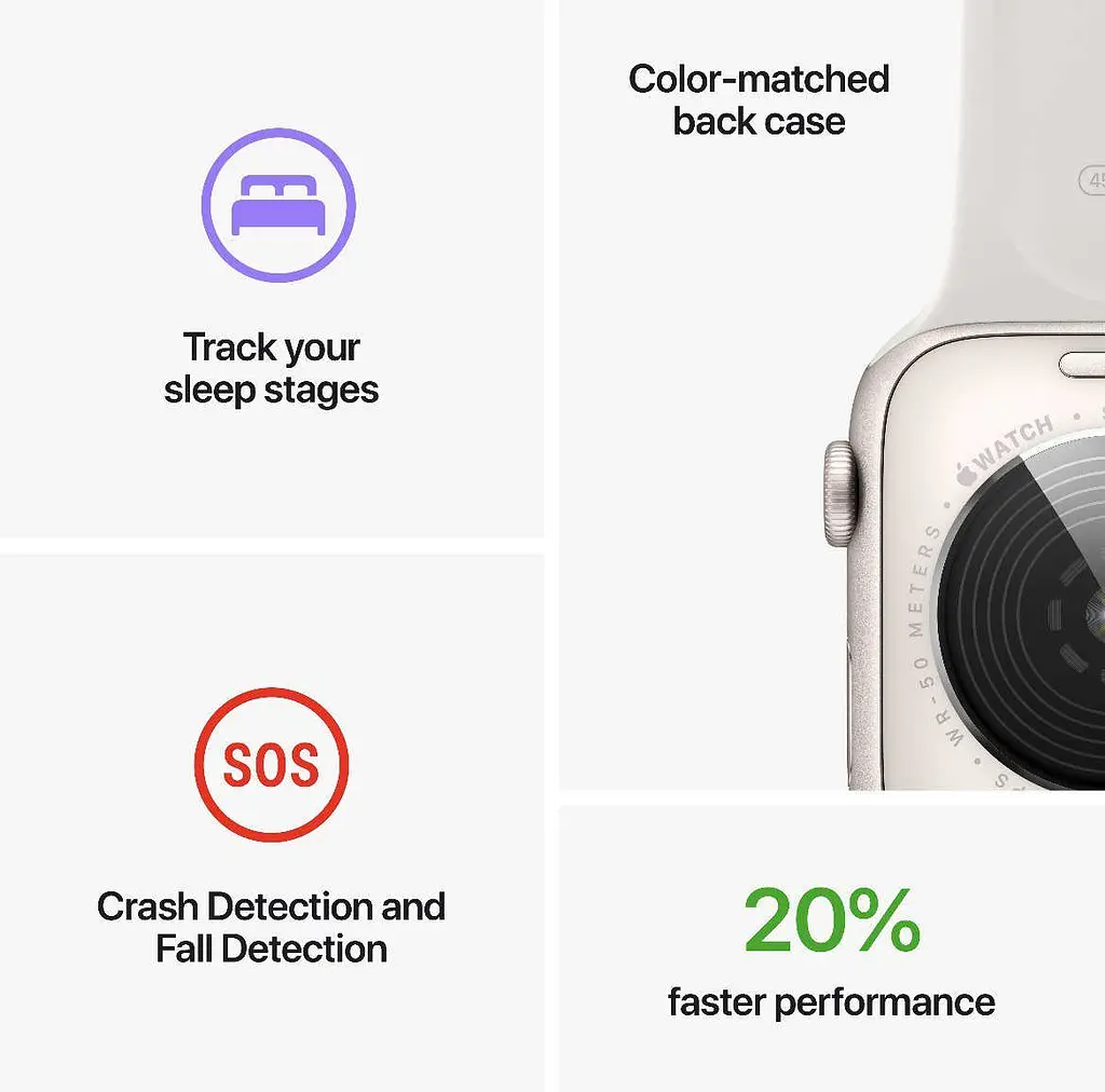 Смарт-часы Apple Watch SE (2022) 44 mm Silver Aluminum with White band (MNK23CS/A) - фото 6