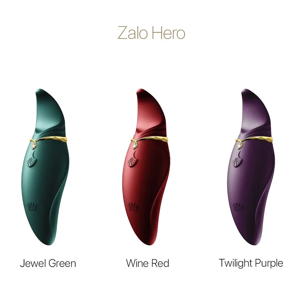Вібратор 2в1 з язичком Zalo - Hero Wine Red, кристал Swarovski - фото 8