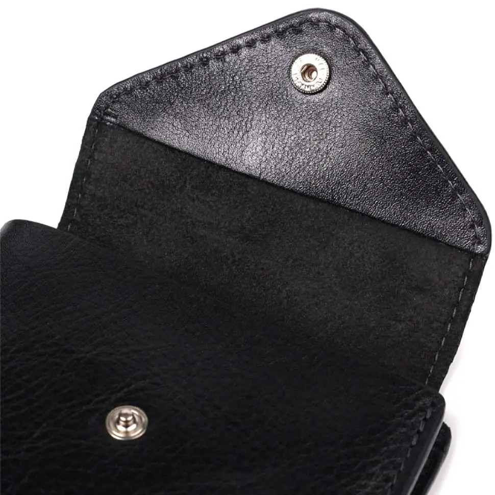 Мужское кожаное портмоне черное GRANDE PELLE 11.5х9х1.5 см acs0032101 - фото 3