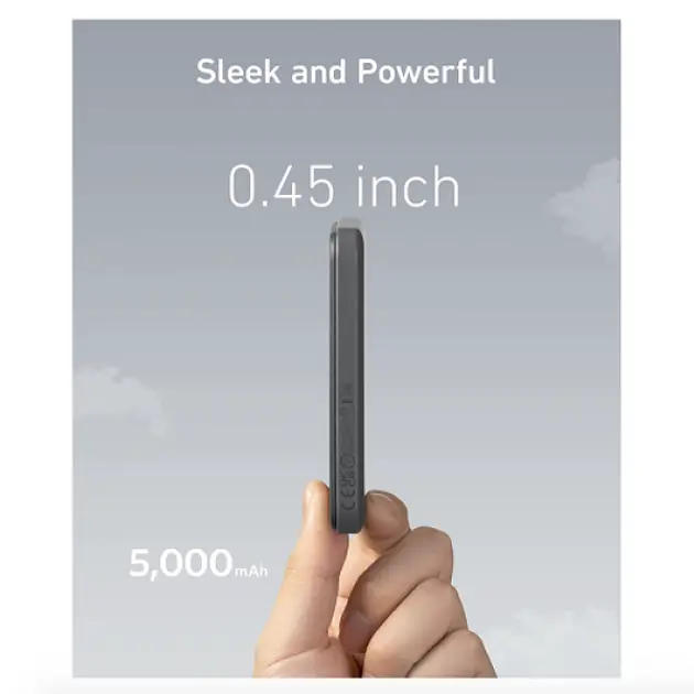 Зовнішній акумулятор (магнітний) Anker 621 Magnetic 5000mAh (A1610012) чорний - фото 4
