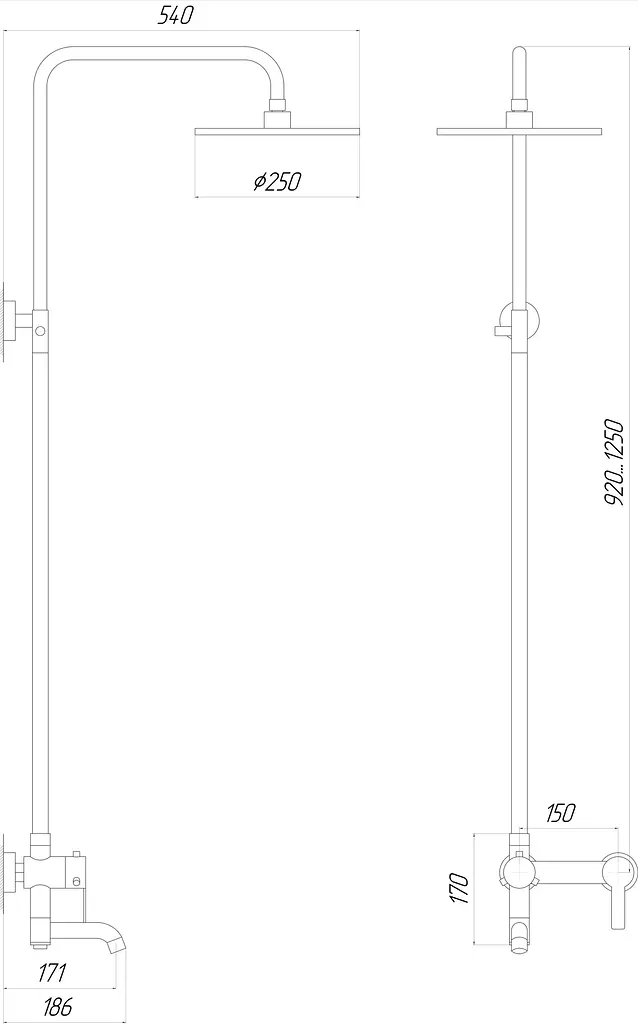 Душевая система Globus Lux Alpen SBT1-SH-02, Никель - фото 5