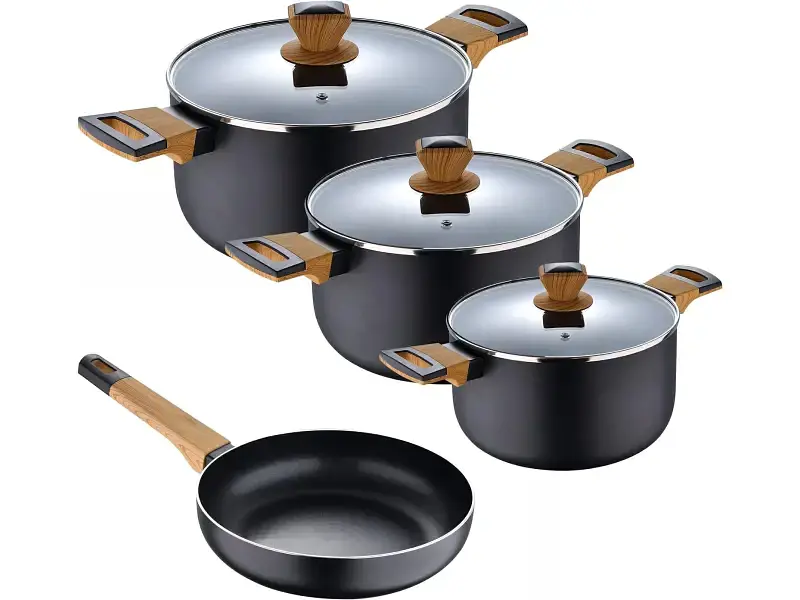 Набір каструль і сковорід Bergner Earth black (BG-34630-BK)