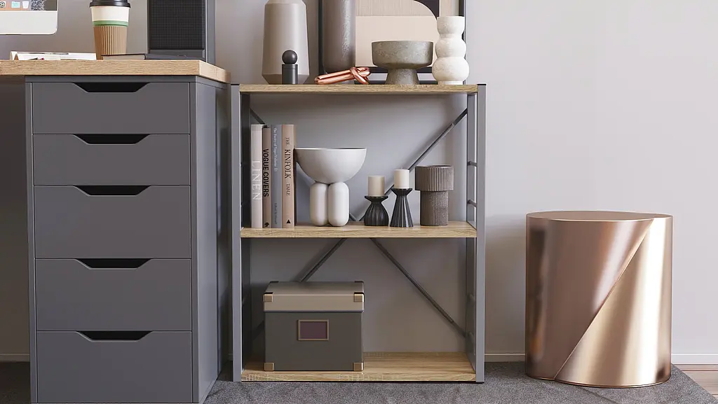 Етажерка 3/60 Ferrum-decor Серії Коннект 73x60x28 сірий ДСП Дуб Сонома 16мм (FRD-104269) - фото 6