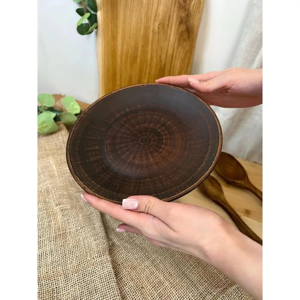 Тарілка 21 см керамічна (глиняна) Гладка - фото 5