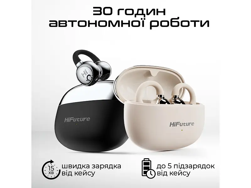 Навушники TWS HiFuture FlexClip Black (flexclip.black) - фото 8