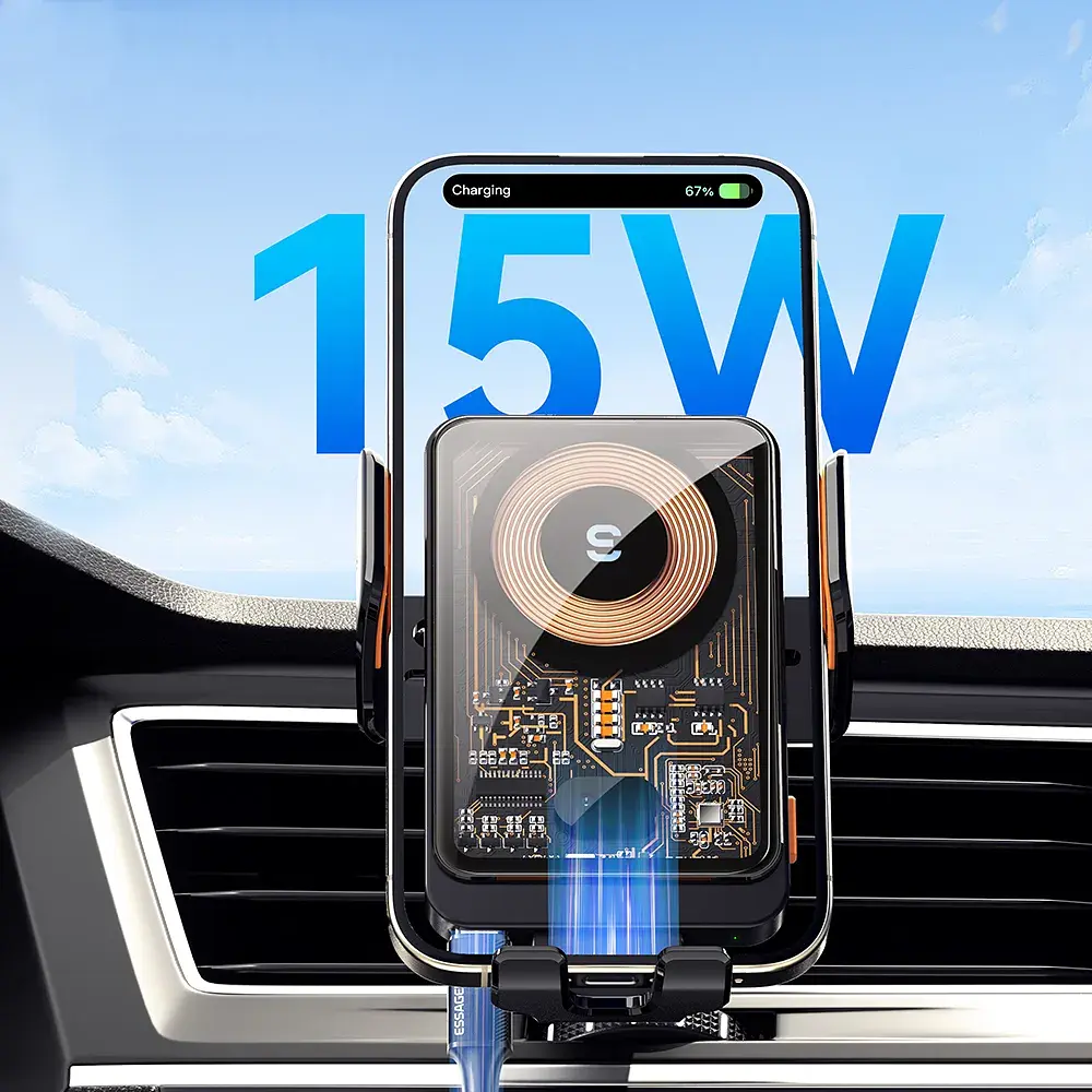 Універсальний автотримач Essager Junyi 15W Wireless Phone Holder for Car (Air Outlet Type) (EZJWX-JY01-Z) - фото 7