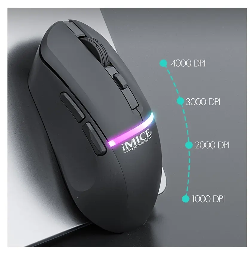 Игровая мышь беспроводная iMICE G-902, 6 кнопок, аккумулятор, 4000 DPI, 2.4Ghz, Bluetooth 5.1 - фото 8