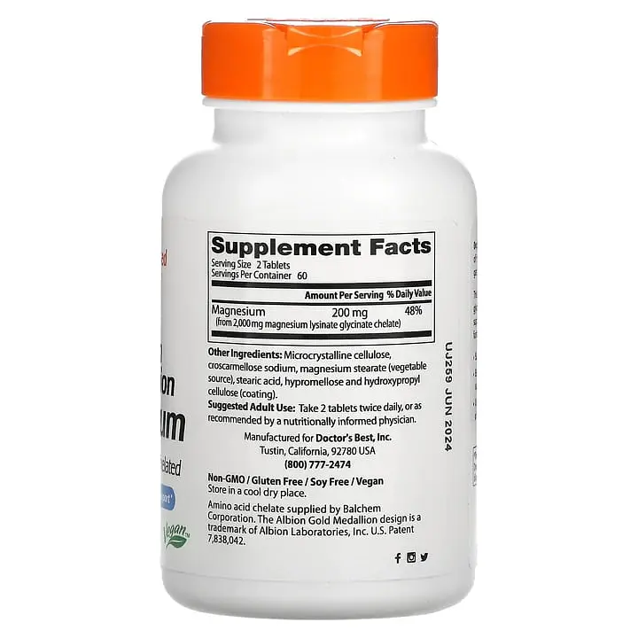 Вітаміни та мінерали Doctor's Best Magnesium 100 mg High Absorption, 120 таблеток - фото 2
