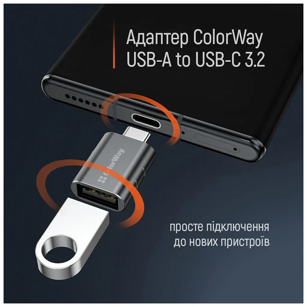 Перехідник OTG USB 3.2 AF to USB-C ColorWay (CW-AD-AC3) - фото 7