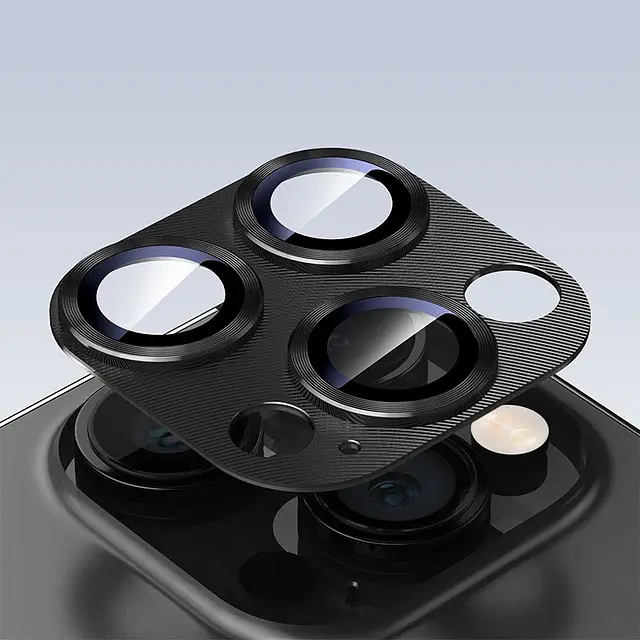 Защитное стекло DK для Apple iPhone 16 Pro Max на камеру CD Metal Armor 021403 black 2 шт. - фото 2