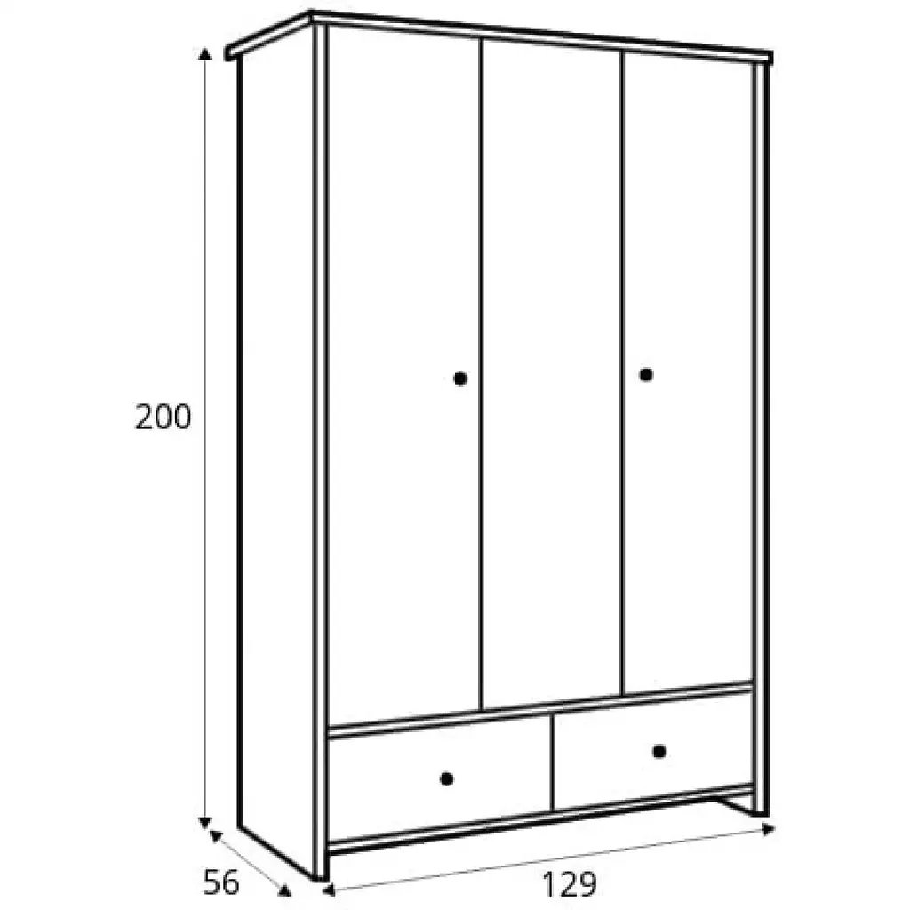 Шафа для одягу ВМК Порто SZF2D1L2S з дзеркалом Джанні/Сосна ларіко (GRB-1834) - фото 2