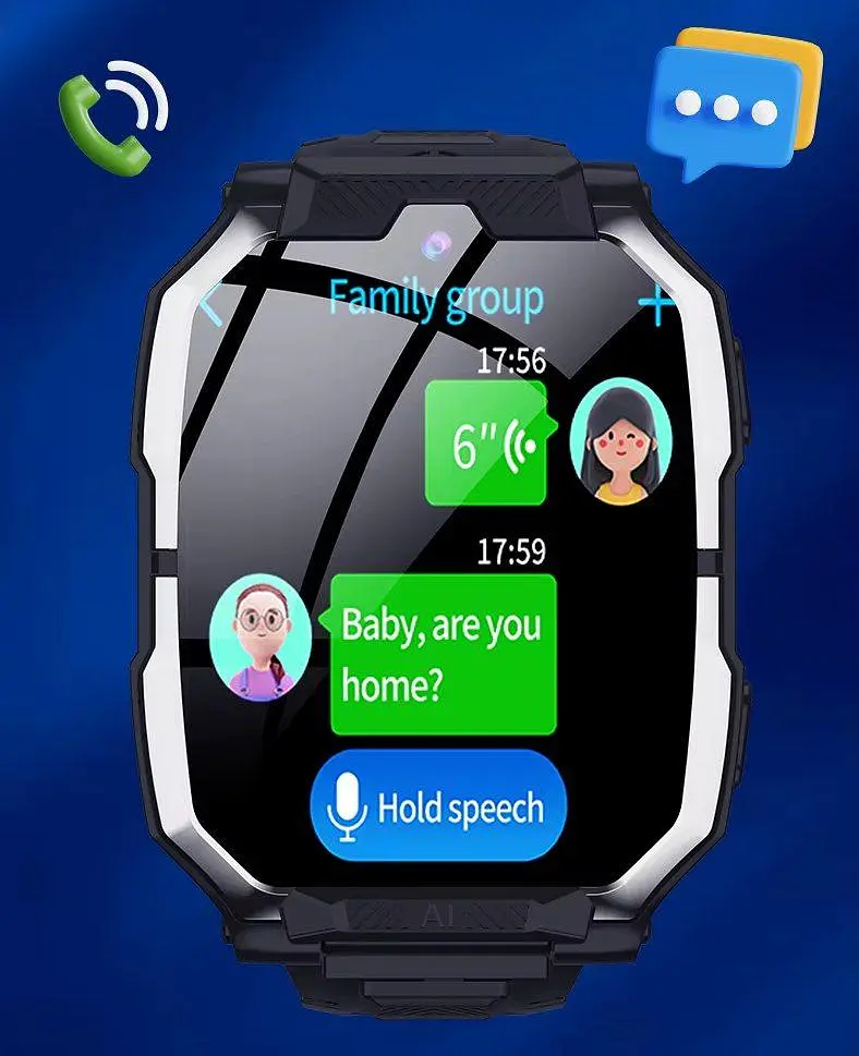Дитячий смарт годинник Lemfo D34 на Android OS з поворотно-знімним корпусом, GPS трекером, 4G SIM-картою, відеодзвінками, 16GB пам’яті, TikTok, YouTube, Instagram, WhatsApp, прослушкою та SOS Чорний - фото 5