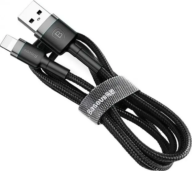 Кабель Baseus Cafule USB to Lightning 1м Grey/Black (CALKLF-BG1) [82079] - фото 2