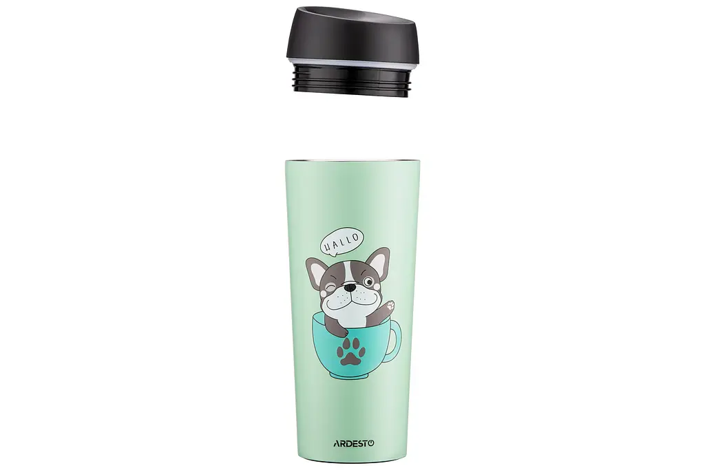 Термокухоль Ardesto Coffee time Frenchie 450 мл Зелений AR2645DG - фото 4