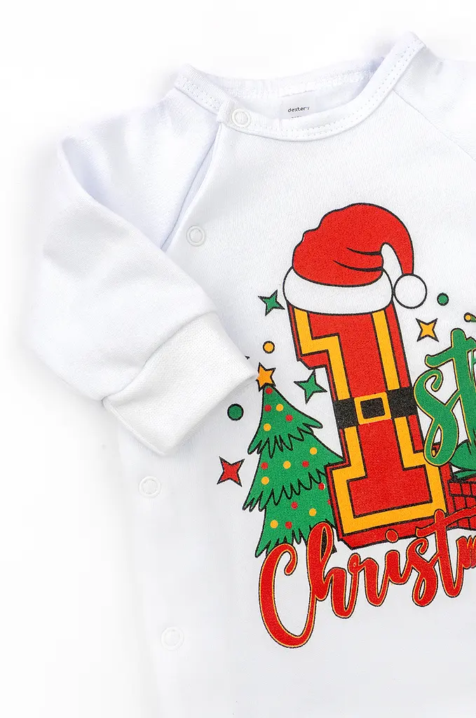 Комбінезон для немовлят My First Christmas з боковою застібкою на кнопках - фото 2