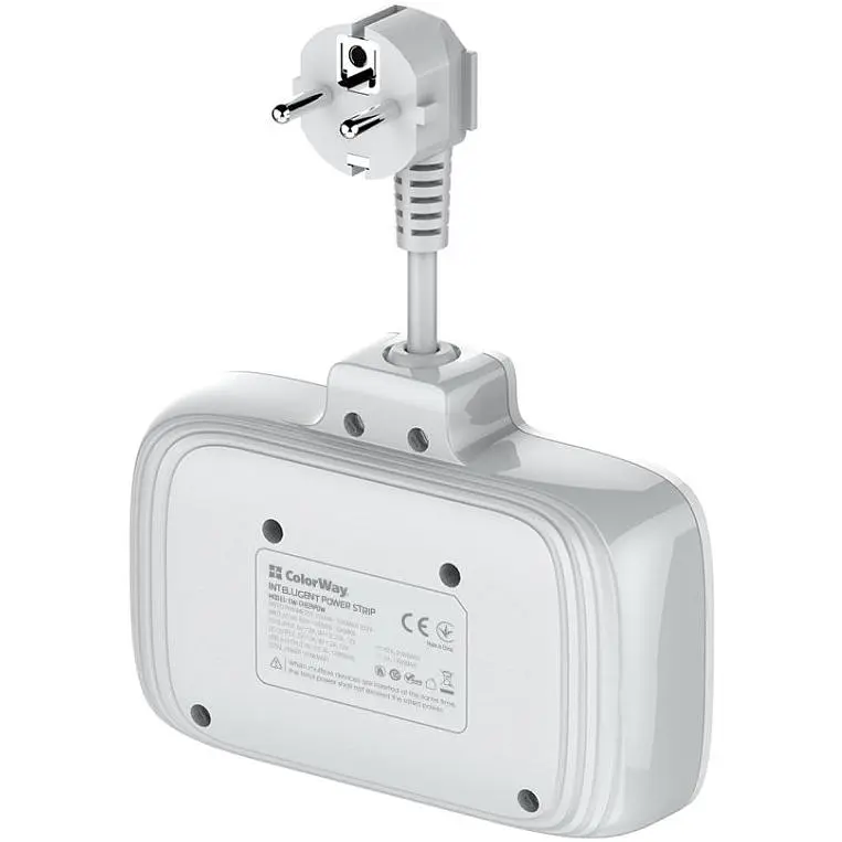Сетевой фильтр СolorWay 0.025 м White 2xРозетки 220V 3xUSB 1xType-C 10 A до 2.5 кВт USB Auto ID QC3.0 PD (CW-CHE24PDW) - фото 3