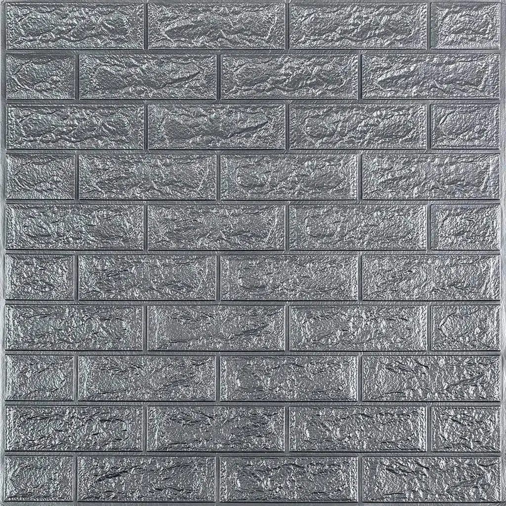 Самоклеюча 3D панель Sticker Wall під срібну цеглу в рулоні 3080x700x3мм R017-3 SW-00001445 - фото 2