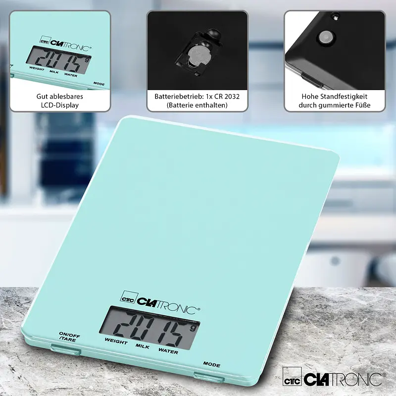 Ваги кухонні Clatronic KW 3626 Mint/Green - фото 3