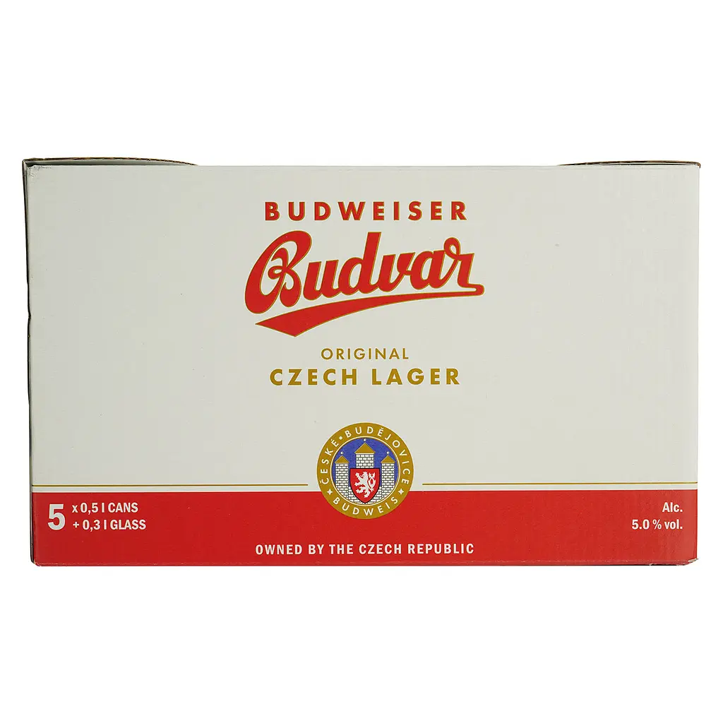 Набір: пиво Budweiser Budvar Original (5 шт. х 0.5 л = 2.5 л) + кухоль 0.3 л - фото 6