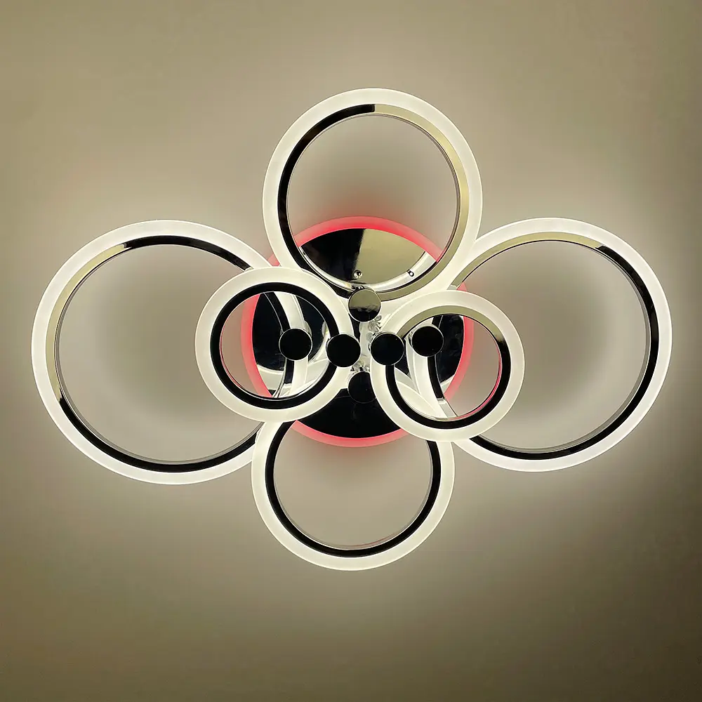 Светодиодная люстра Senta на 6 колец в серебряном корпусе Line.F A 2374/6 RGB CH - фото 8